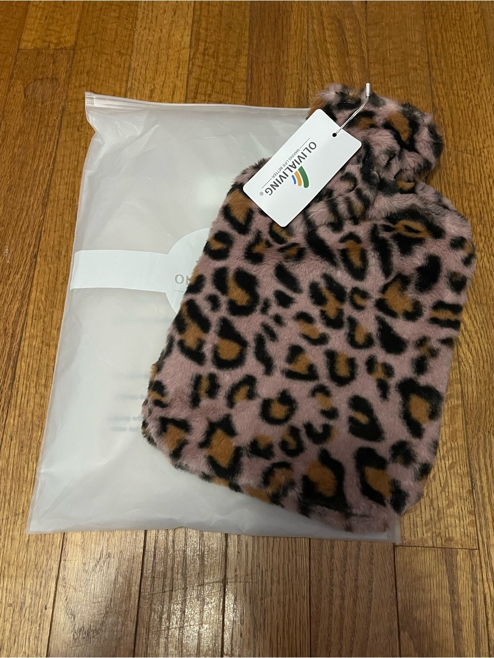 Hot Water Bottle Plush Leopard Cover Hot Cold NEW